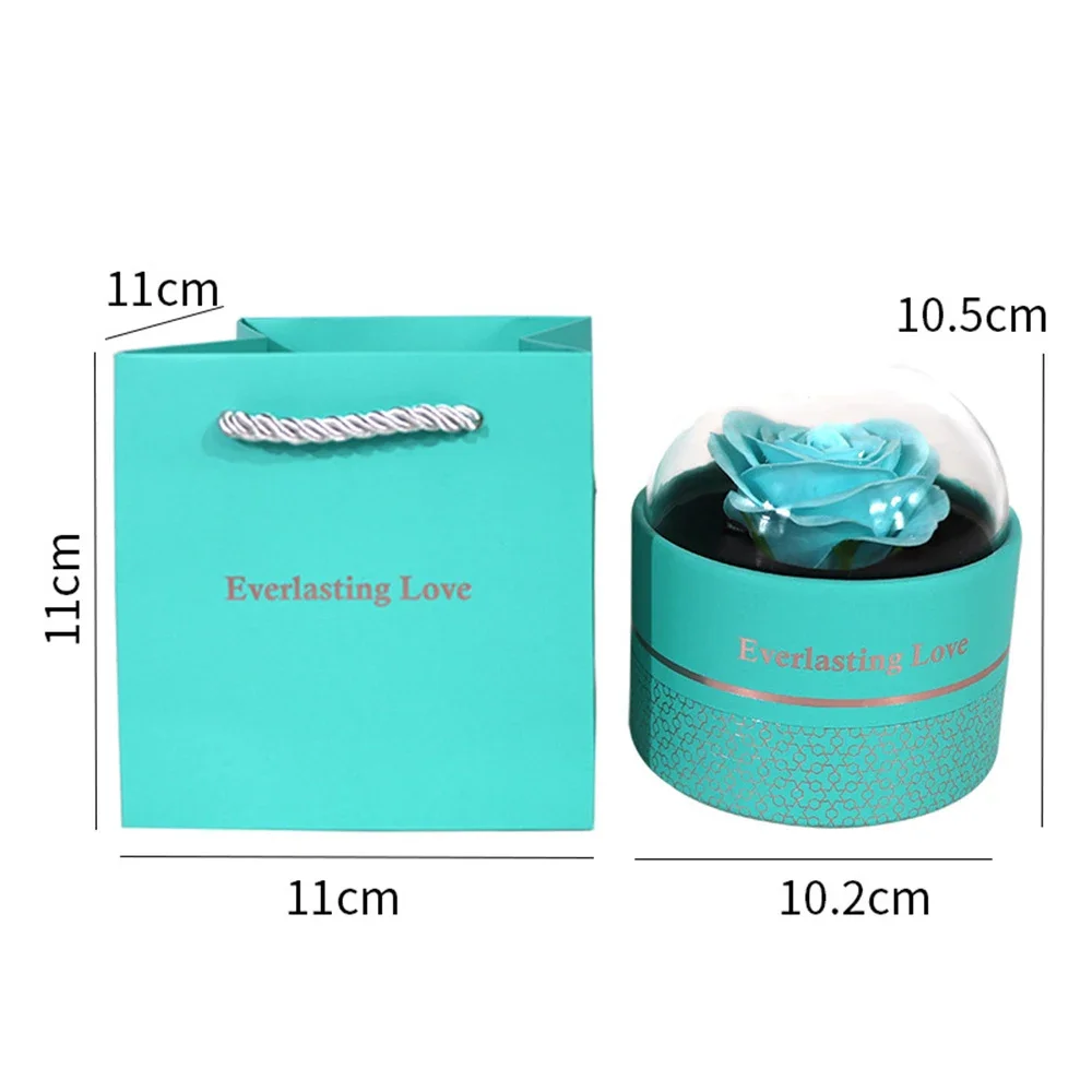 Classic Beautiful Rose Gift Acrylic Round Exquisite Transparent Gift Box Necklace Ring Decorative Earrings Bracelet Jewelry Box