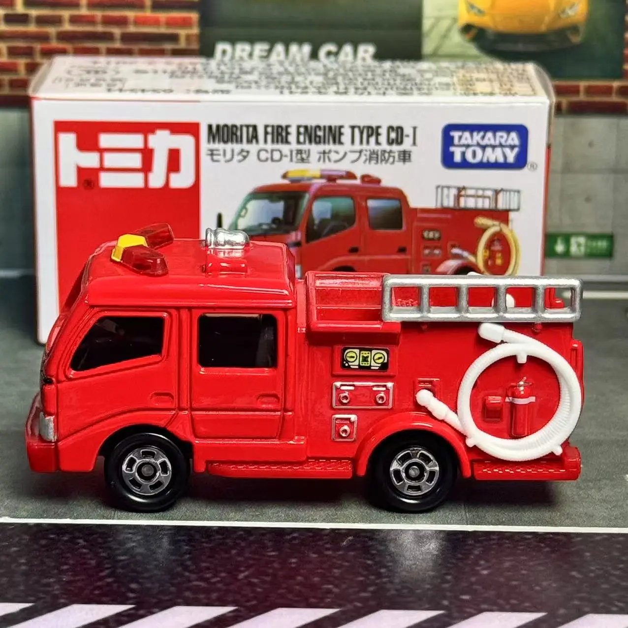 Takara Tomy Tomica # 041 Morita motor de bomberos tipo CD-I coche de aleación vehículo Diecast Metal modo colección exhibición niño juguete para regalo