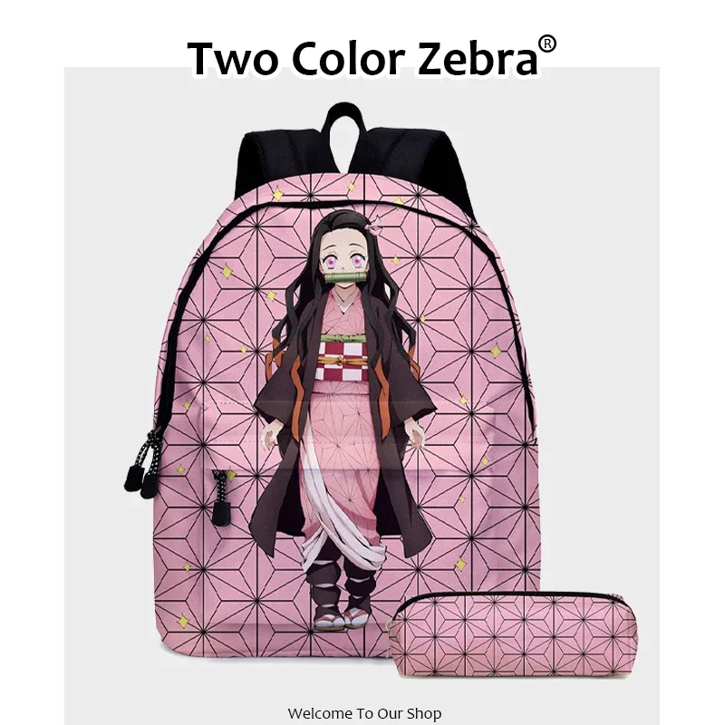 Kimetsu no yaiba cosplay schulmädchen schult asche anime rucksack nezuko tanjirou leinwand tasche rucksack geschenke jungen mädchen