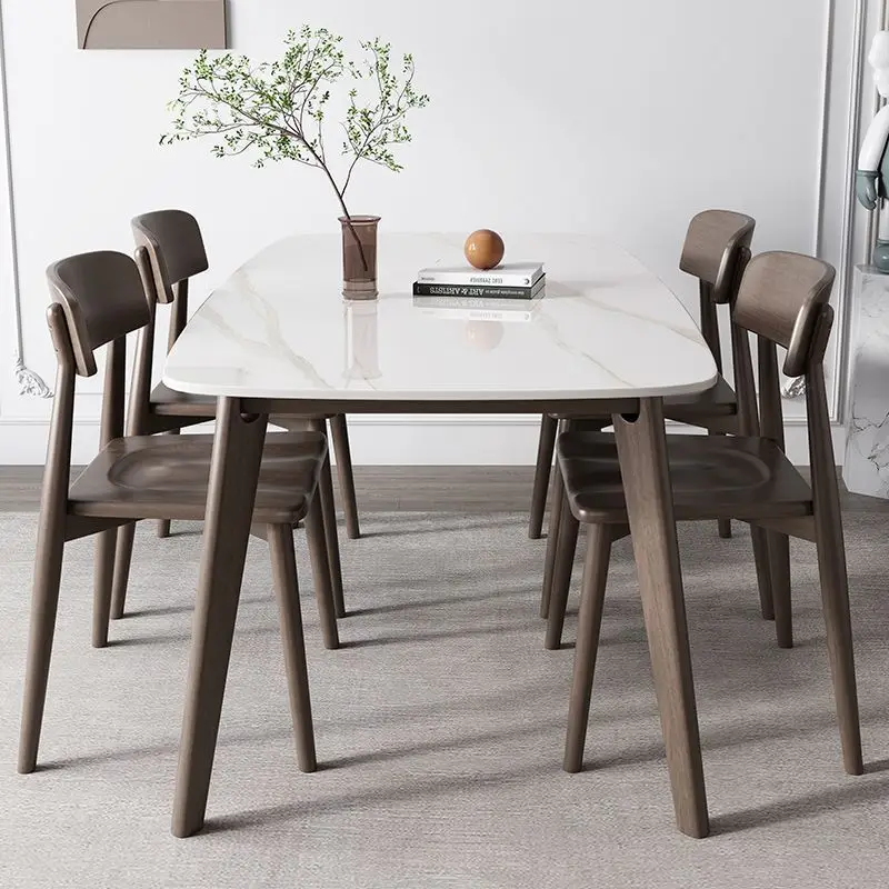 

Rock dining table and chair combination light luxury household small apartment simple modern 2023