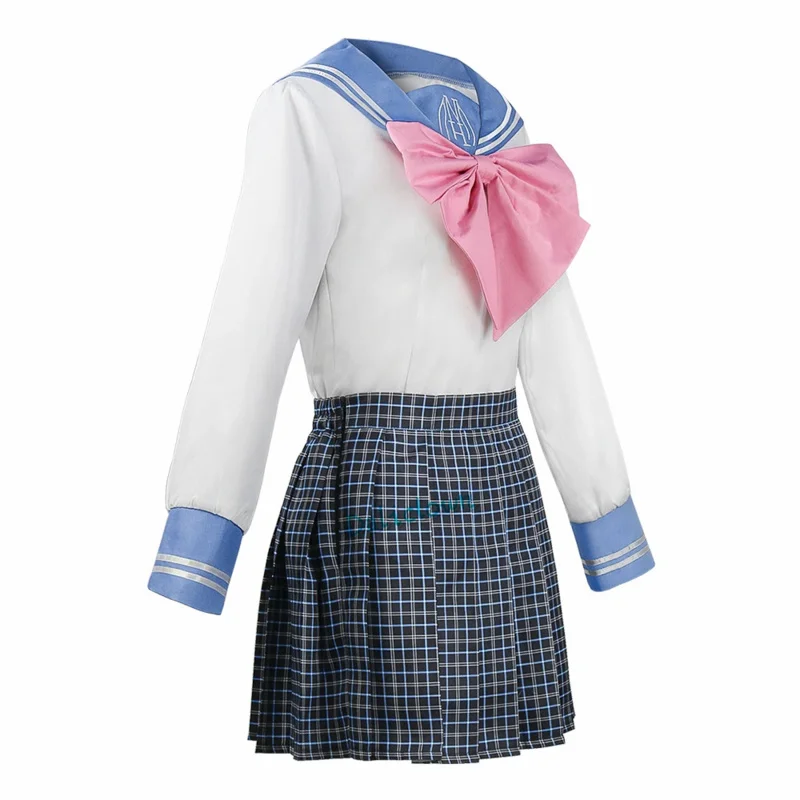 ss13Super DanganRonpa Sayaka Maizono Косплей Костюм Девушка Школьная форма Женский наряд Аниме Парик Одежда для Хэллоуина Платье