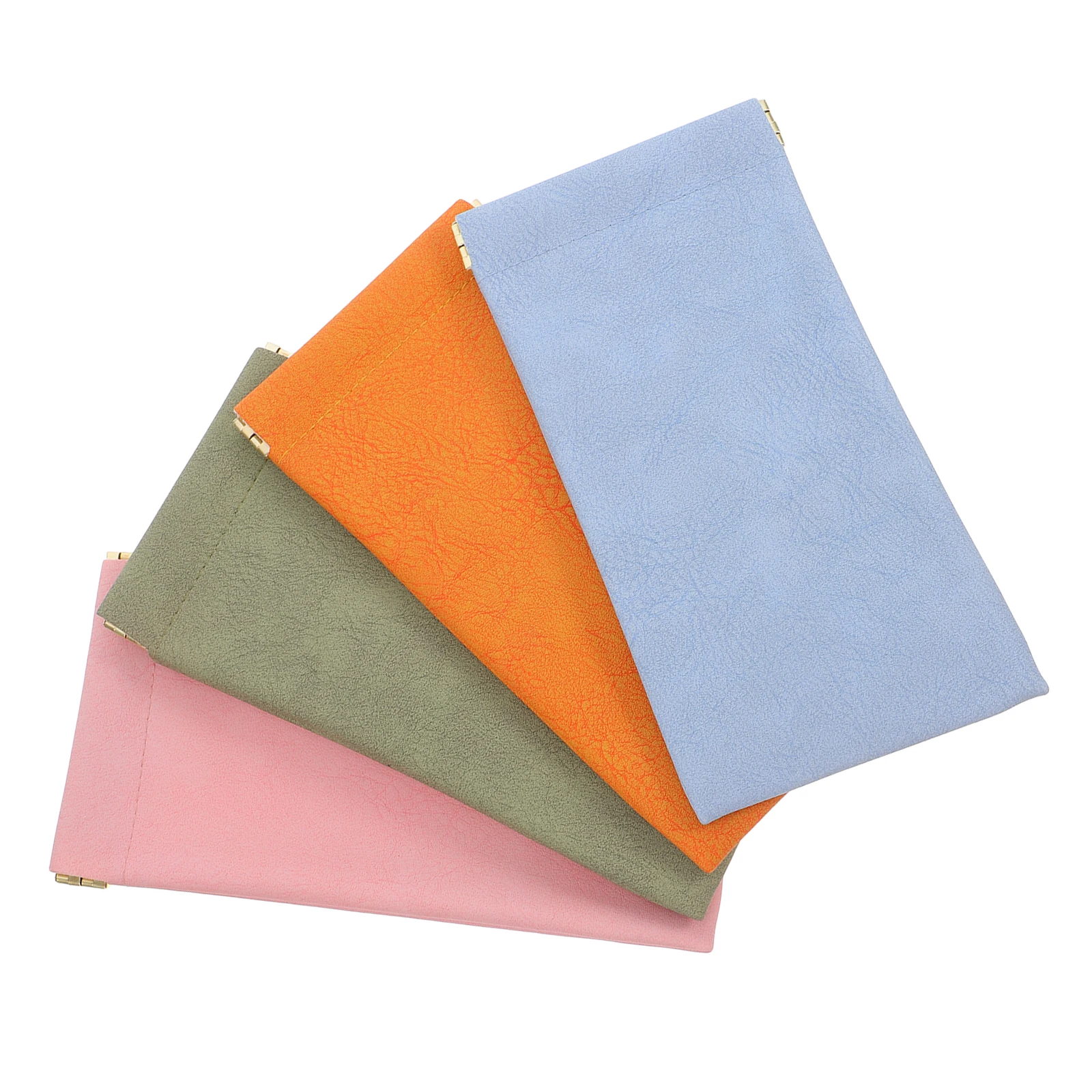 

4pcs Glasses Case Soft Sunglasses Storage Bag Squeeze Top Pouch Foldable Travel Protective Orange Green Blue Pink