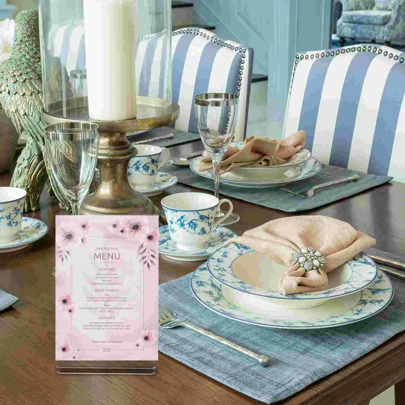 2 Pcs Poster Frames Acrylic Display Stand Outdoor Table Sign Holders Picture Stands Office