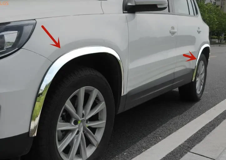 

For Volkswagen Tiguan 2010-2017 stainless steel wheel eyebrow decorative strip anti-scratch protection car accessories
