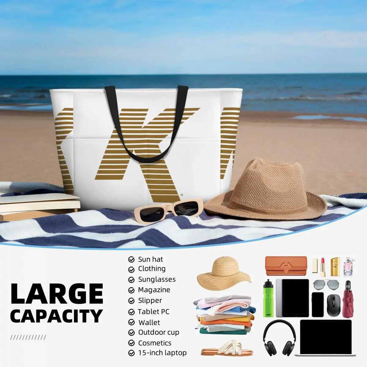 Zildjian K Logo Beach Tote Bag Sport Gym Yoga Duffle Large Tote Bag Women Travel Bag Fitness bag