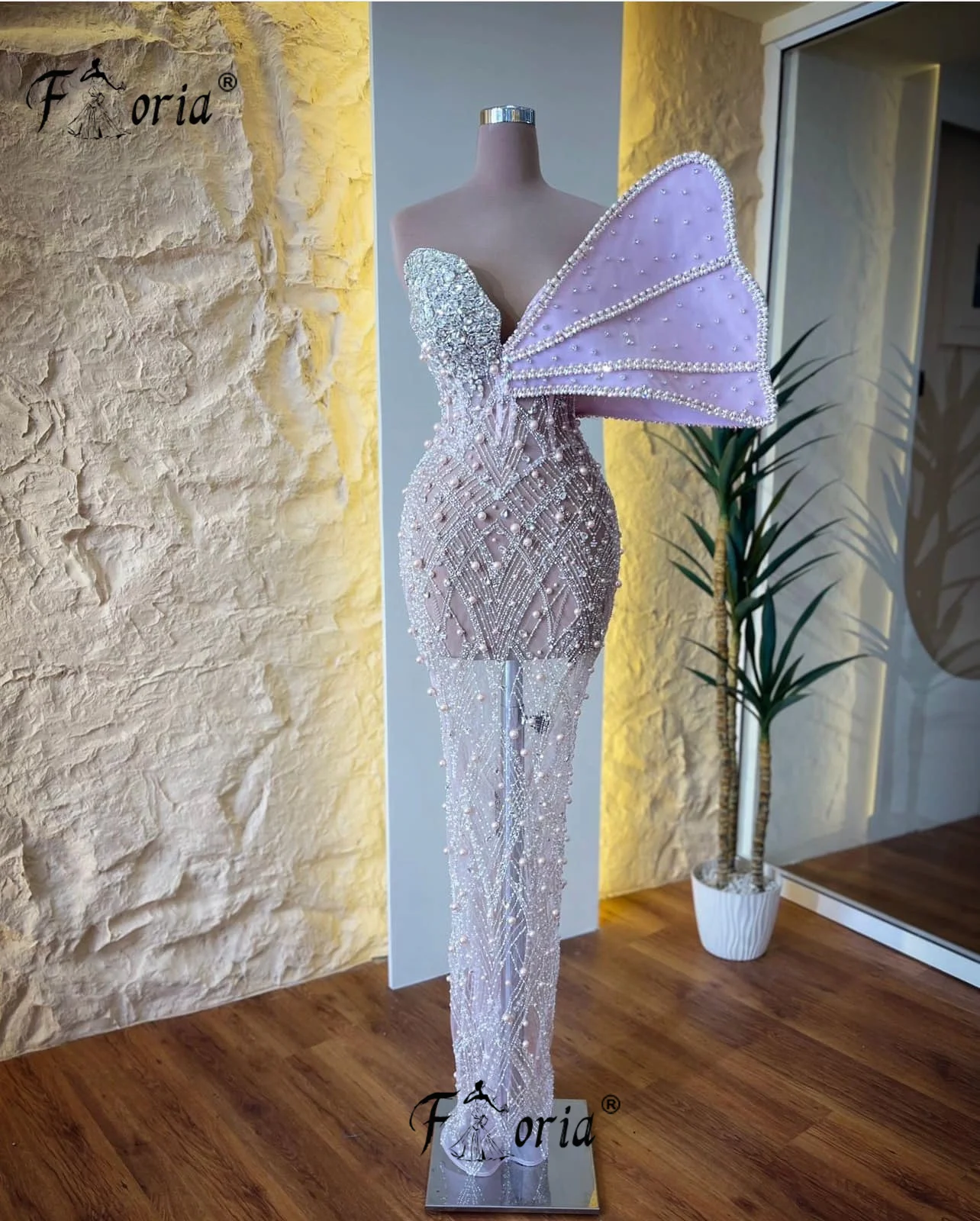 Luxo blush rosa vestido de festa pérolas cristal árabe mulher vestidos de noivado casamento robe de soiree personalizado elegante vestido 2025