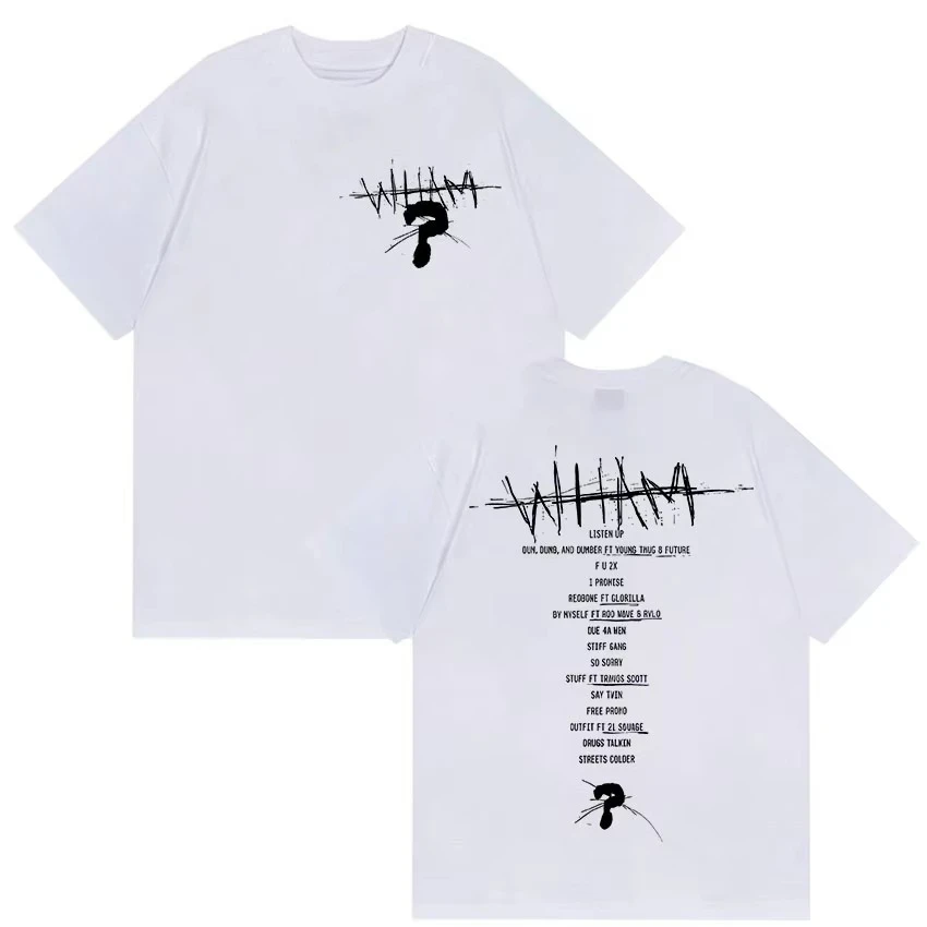 مغني الراب ليل بيبي وام جولة حول العالم 2025 طباعة تي شيرت الرجال النساء عالية الجودة موضة القطن تي شيرت ريترو الهيب هوب المتضخم التي شيرت