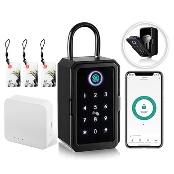 Fingerprint key lock box for anywhere access Bluetooth security key lock box outside for business owners Realtors