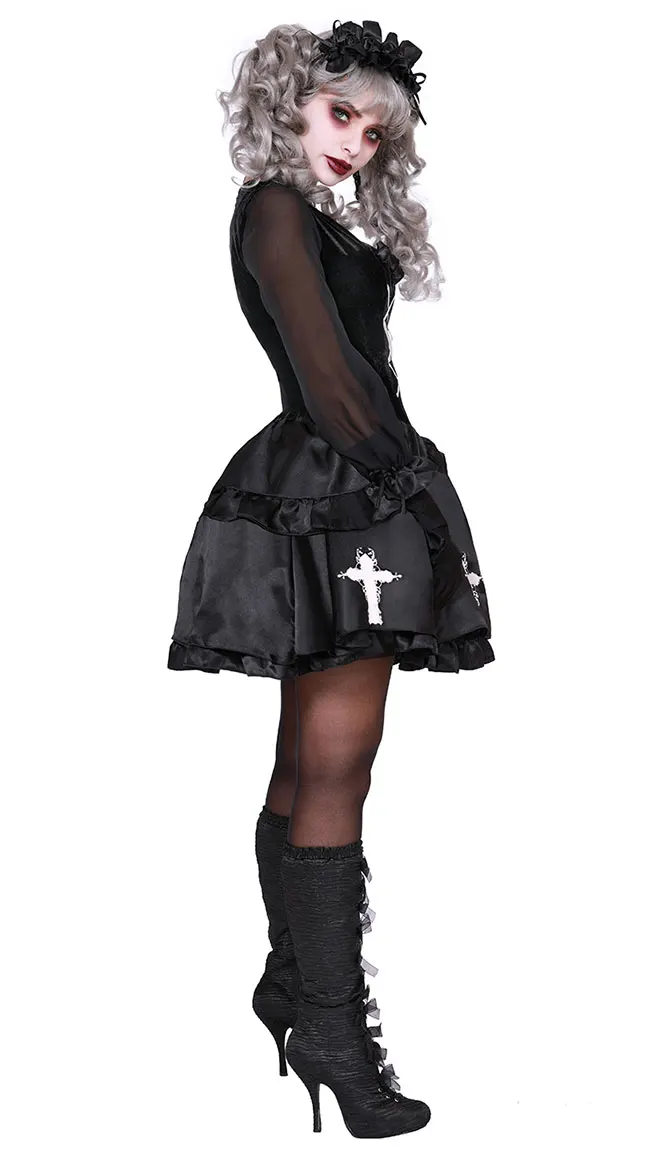 Large Size loween New Sle Bla Witch Costume Ghost Doll Bride Terror Ghost Women's Faionable And Scary Cosplay Clothes