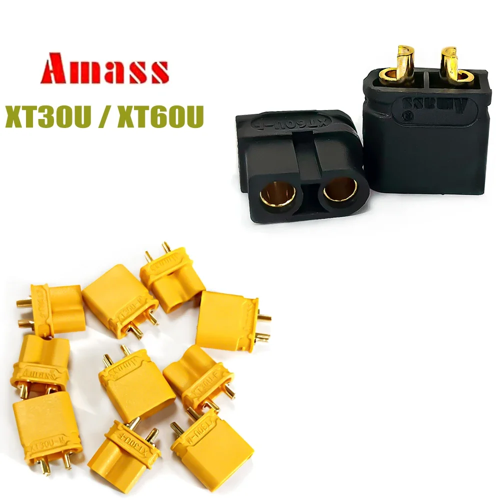 Amass XT30U Yellow XT60U Black Plug Male Female Bullet Connectors for RC Lipo Battery ESC Drone Accessories