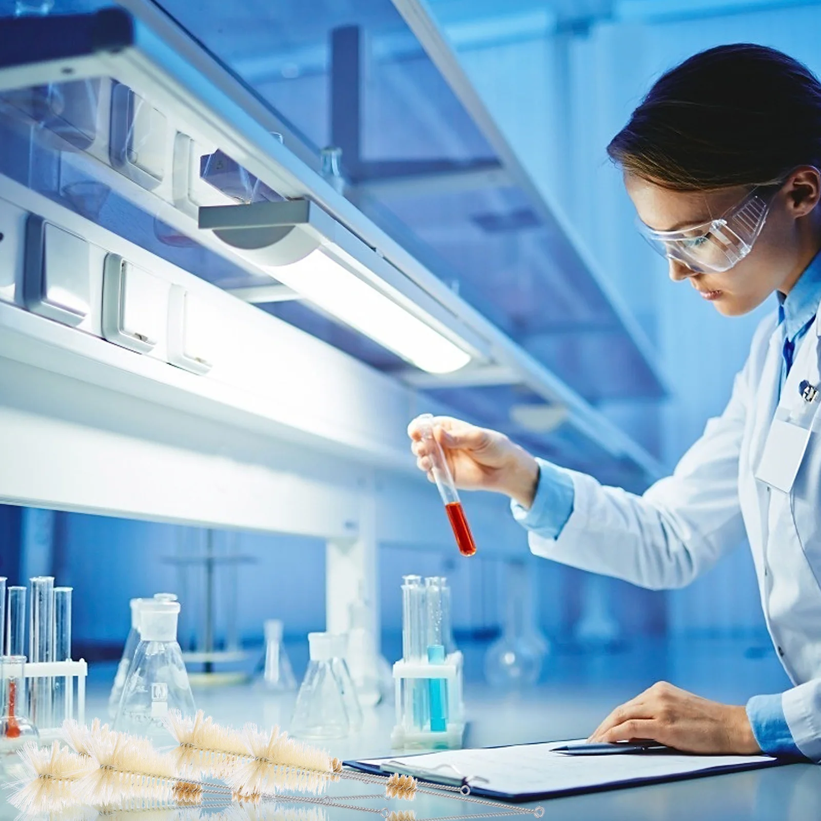 

4Pcs Tube Cleaner Brush Premium Material Cleaning Tool for Glass Test Tube Drinking Straw Flask Brush Cleaning