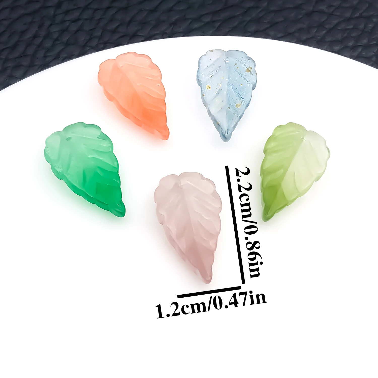 20pcs 22x12mm Colored Glazed Leaves Charms Pendant DIY Necklace Bracelet Keychain Jewelry Accessories
