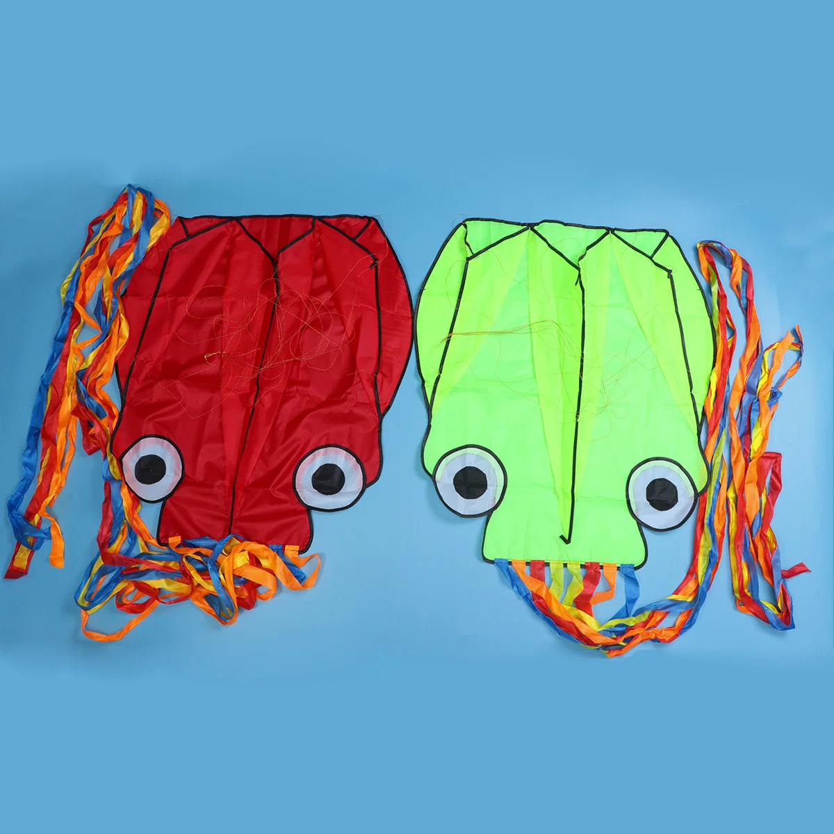 2 Stück Drachen, rahmenlos, einfacher Flyer, langer Schwanz für Outdoor-Aktivitäten, Strand, Park, Garten, Spielplatz, rot, grün, attraktiv