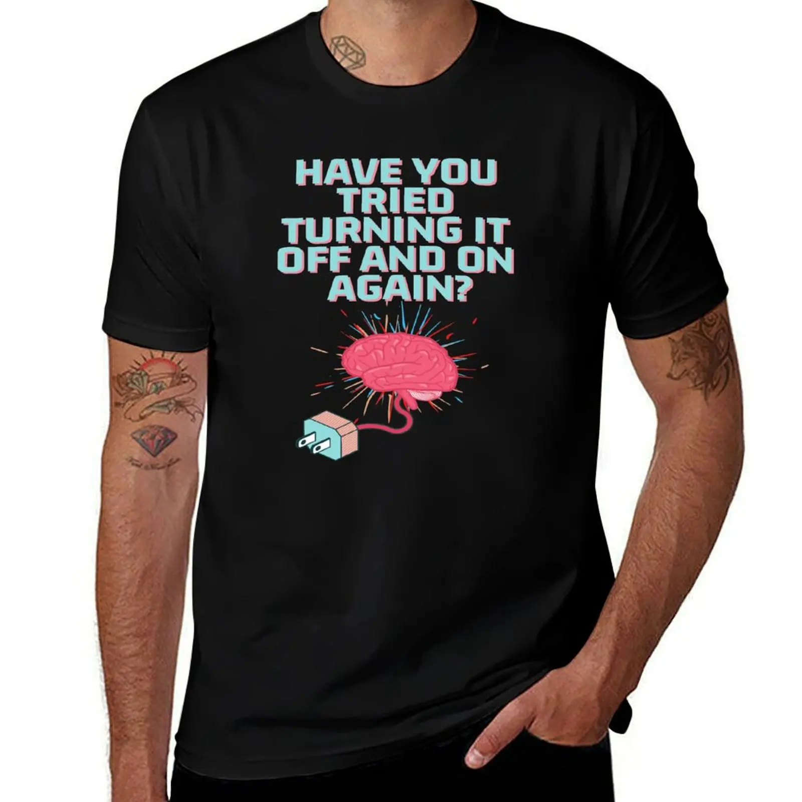 Brain is having technical difficulties T-Shirt Large Size Loose Casual Tee T-Shirt