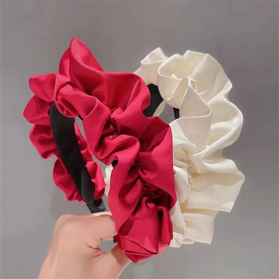 Fashion sweet Wide Hair Bands For Women Headdress Solid Color Cloth Headband Girls Hairband Hair Hoop Female Hair Accessories