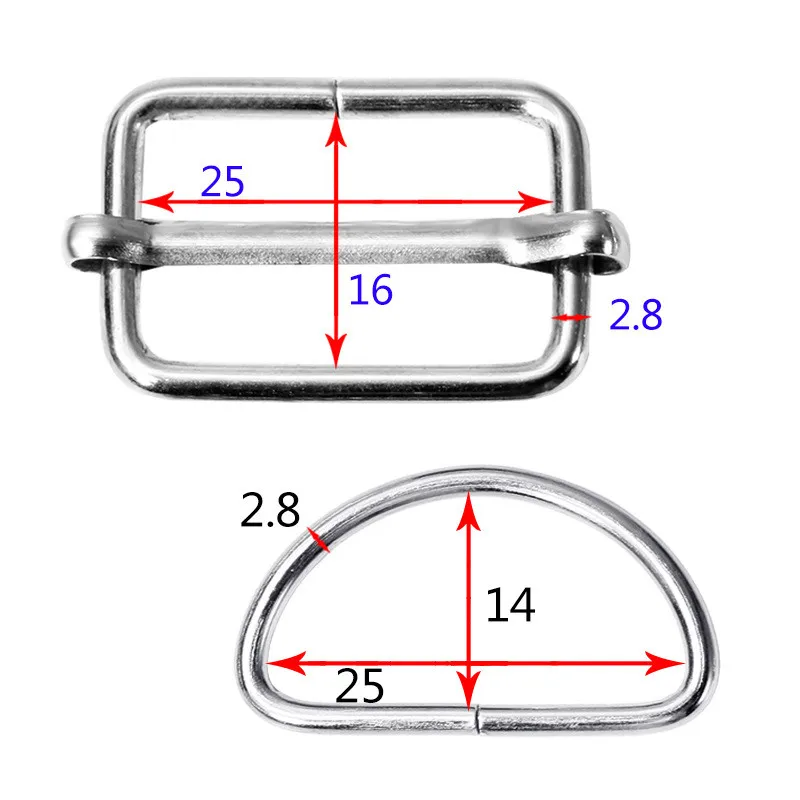 10PCS Metal O Dee D Ring Buckles Clasp Web Belt Backpack Bags Purse Shoes Garment Collar Sewing DIY Leather Craft