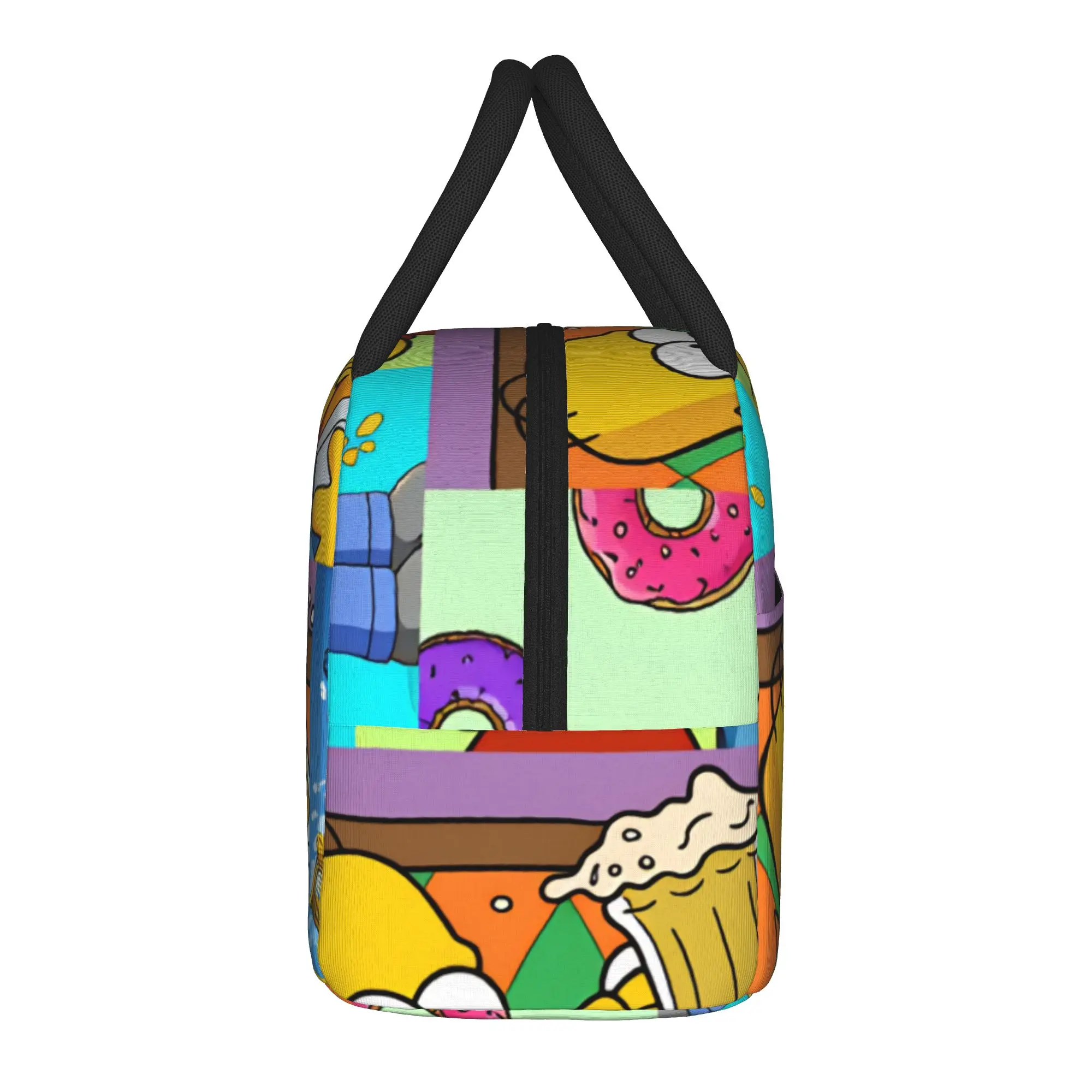 Homer S-Simpson Laughing Lunch Bag  Aesthetic Lunch Box School Convenient Thermal Tote Handbags For Men Oxford Print Cooler Bag