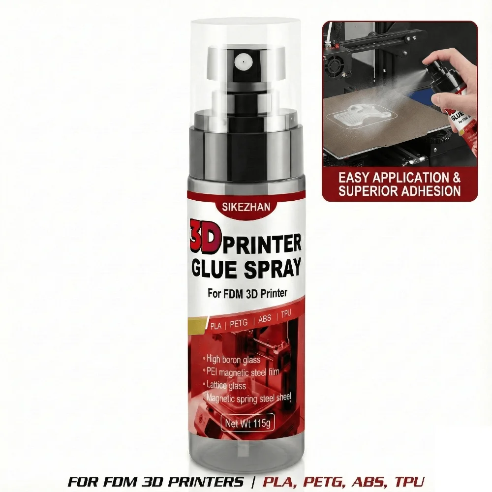 Premium 3D Printer Glue (115g) - Anti-Warp Bed Adhesive for PLA, ABS, PETG, TPU - Strong Bond & Easy Release By SIKEZHAN