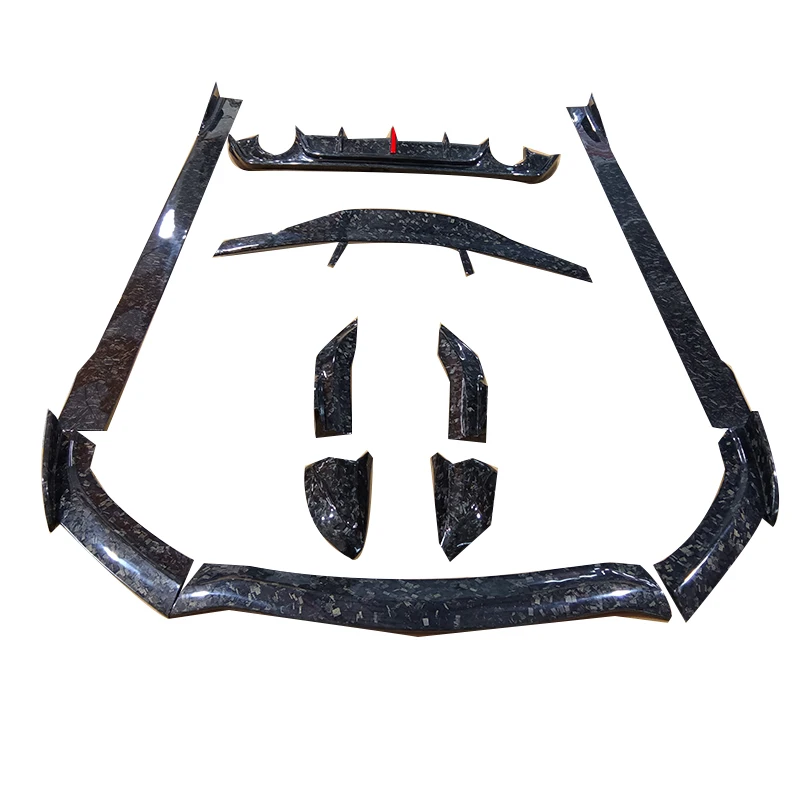 

Forged Carbon Fiber Front Lip Side Skirt Rear Diffuser with LED Light Rear Spoiler Mirror Cap for Infiniti Q60