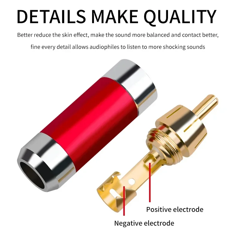 

Copper Gold-plated RCA Plug for DIY Hifi Audio DVD Amplifier Signal Cable Accessories