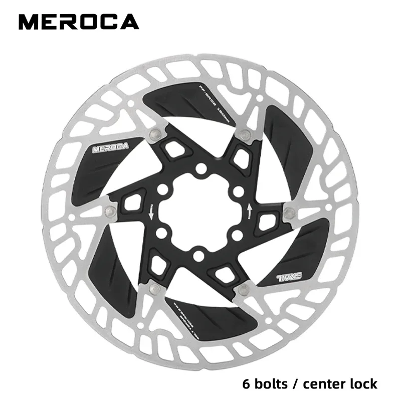 MEROCA Bicycle Brake Rotor 160mm Floating Cooling Disc MTB Road Bike 6 Bolt/Center Lock Disc Brake Rotor