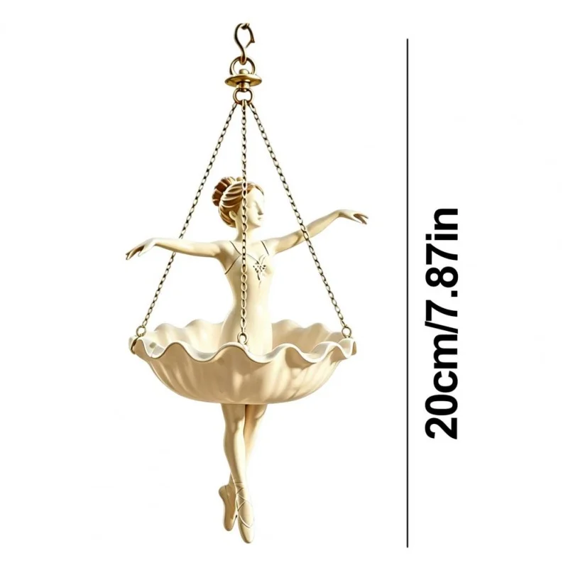 Resin Ballet Dancer Hanging Planter Decorative Cute Flower Pot Whimsical Ballerina Plant Holder For Succulents Spider Flower  ﻿