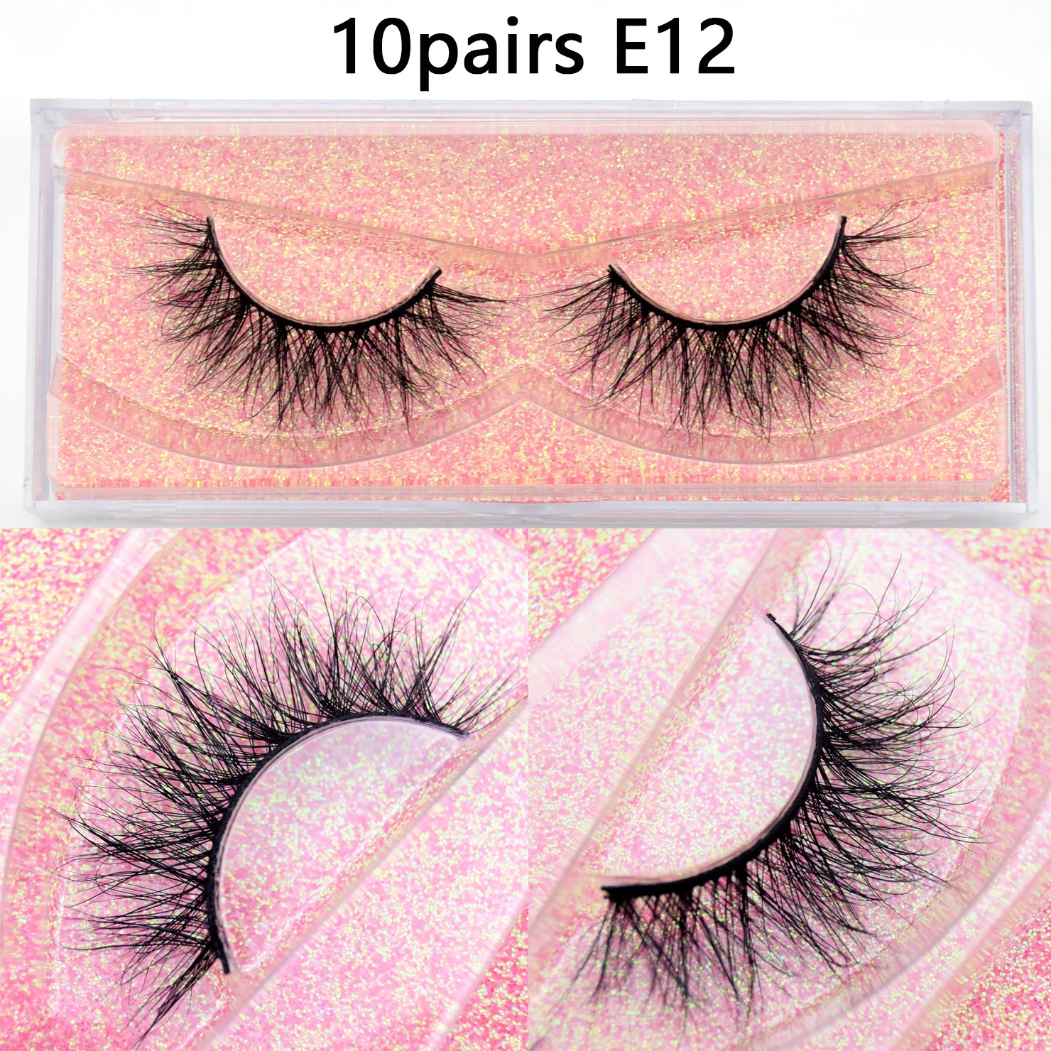 Visofree 3D Mink Lashes 10pairs/lot Mink False Eyelashes Wispy Luxury Lashes Reusable Fluttery Fake Eyelashes 16mm Makeup Lashes