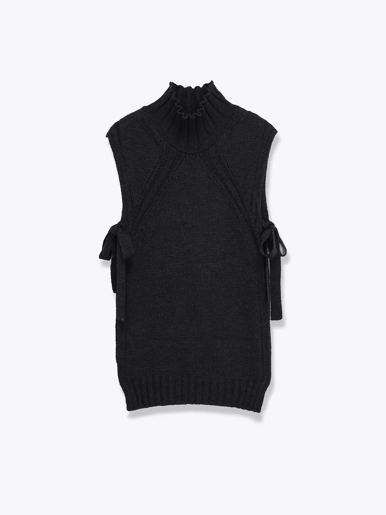 

European and American style 2025 winter new product women's clothing design sense versatile loose knitted slit vest