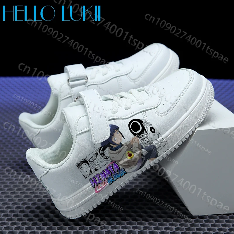 

Naruto Children's Anime Soft Sport Shoes Hyūga Hinata 3D Print Lace Up White New Model Boys Girls Durable Mountaineering Sneaker
