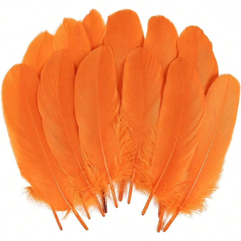 

12-18cm Orange Natural Goose Feather Feathers Bulk Craft Plumes for DIY Projects Wedding Party Clothing Costume Accessories