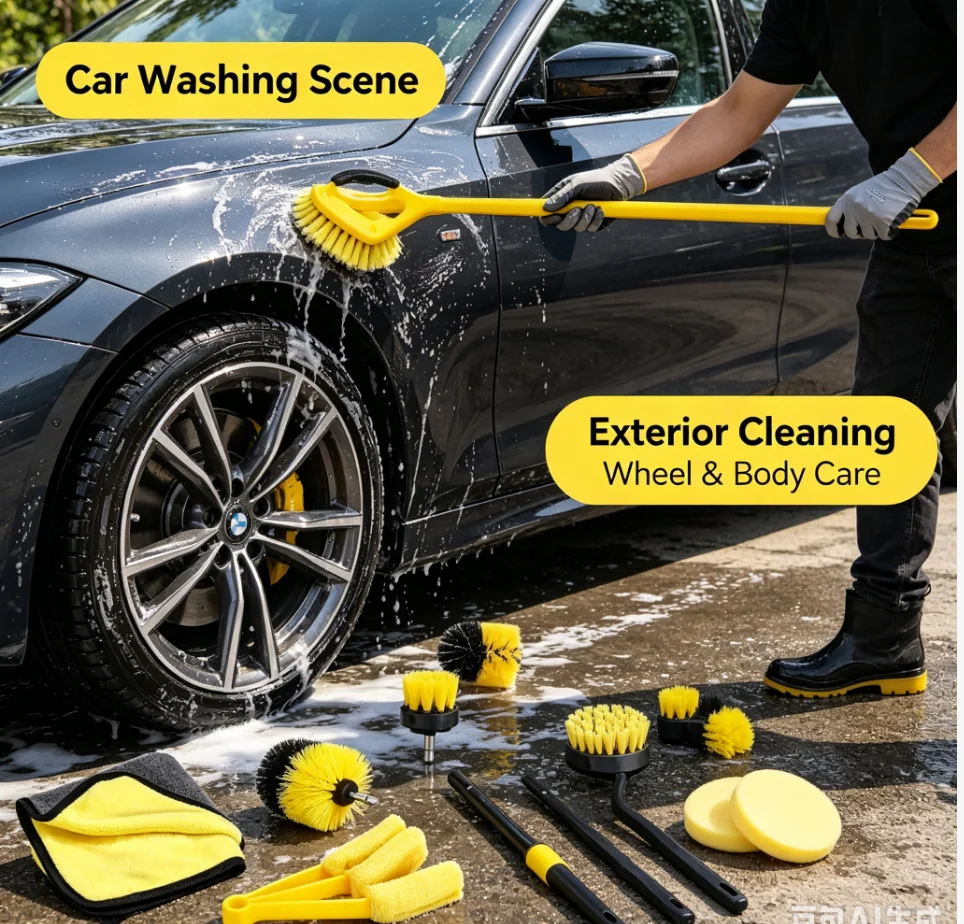 20 Pcs Car Washing Kit Detailing Brushes Cleaning Car Air Outlet Gap Brush Set for Interior Exterior Wheel Dashboard Clean