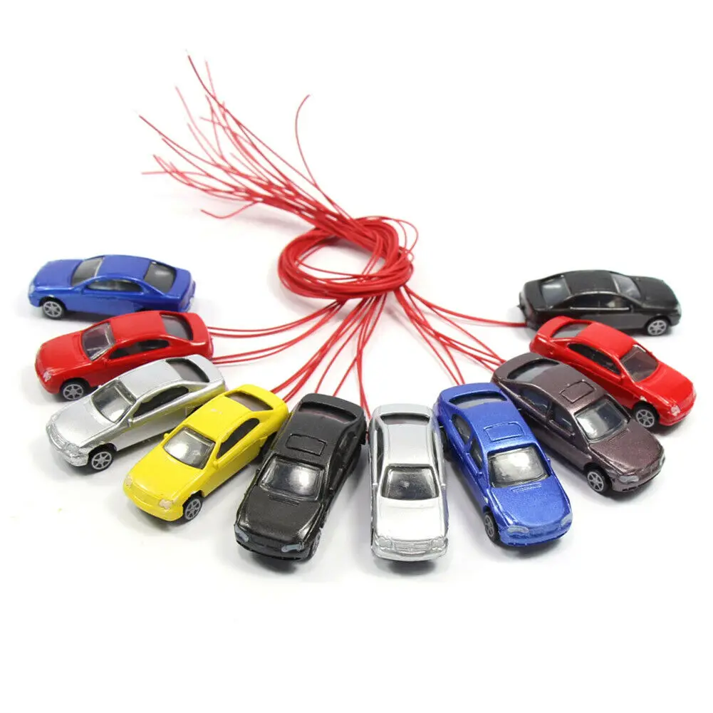 10Pieces Mini Car Toys Model 1:87-1:100 H0 In The Illuminated Model Car Train Gift For Children Random Style Home Decoration