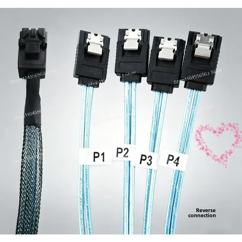 

SATA 7P To Mini SAS HD8643 Forward Reverse Cable for Mainboard RAID Card HDD Backplane 12G