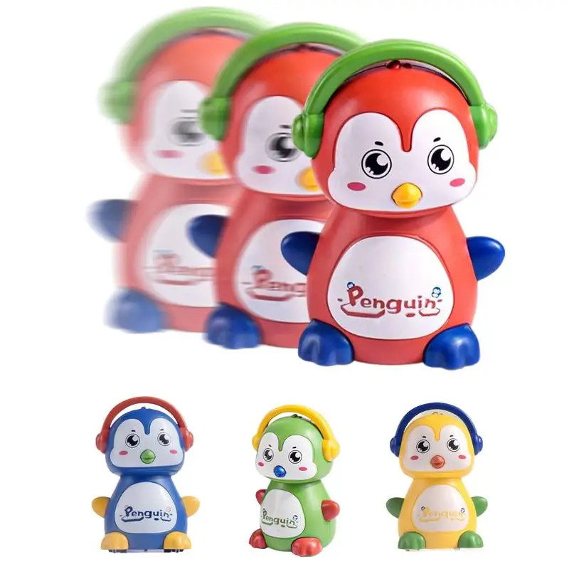 Animal Press And Go Car Toys Penguin Shape Friction Toys 4 Pieces Friction Animal Figure Multi-Purpose For Children Boys Girls