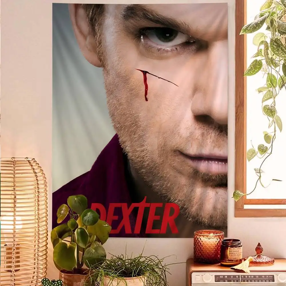 D-Dexter مايكل C.Hall تلفزيون كلاسيكي كارتون نسيج بوهيمي جدار المفروشات ماندالا ديكور المنزل #3