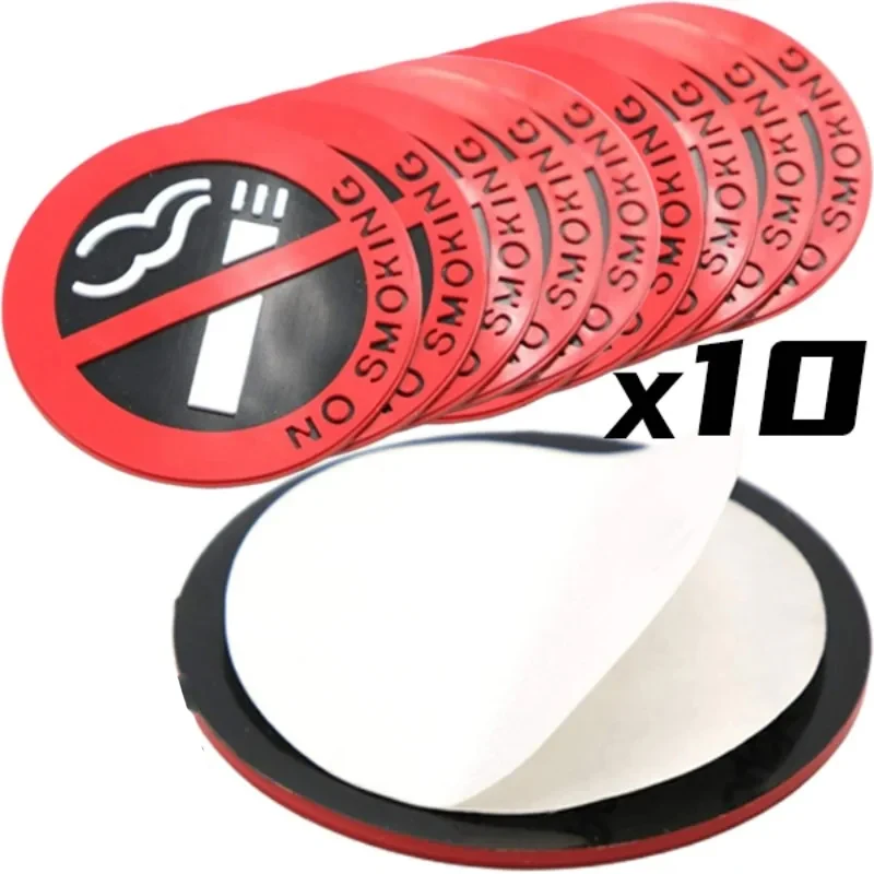 No Smoking Car Stickers Red Round Vinyl Warning Sign for Auto Motorcycle Home Office No Smoking Sign Decal Decor Accessories
