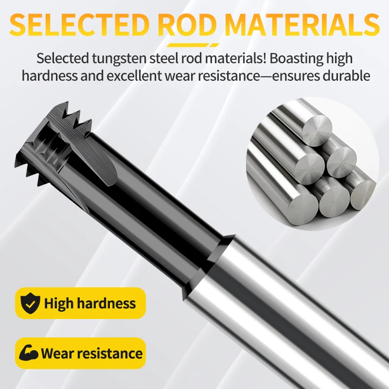 EVROPA Single-Unit CNC Thread Mill Cutter: Solid Carbide, 3-Teeth Design, Covers M1 through M24 Thread Sizes