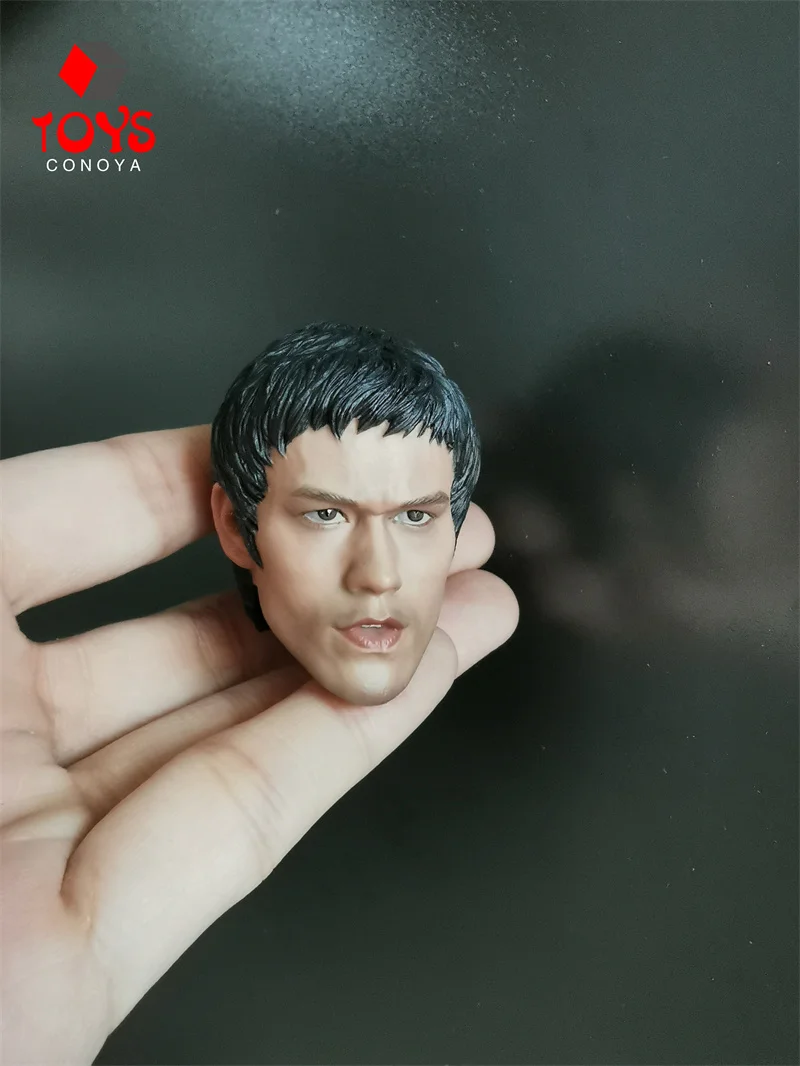 In Stock 1/6 Scale Kung Fu Xiaolong Li Head Sculpture Head Carved for 12'' Asian Male Muscle Action Figure Body Doll