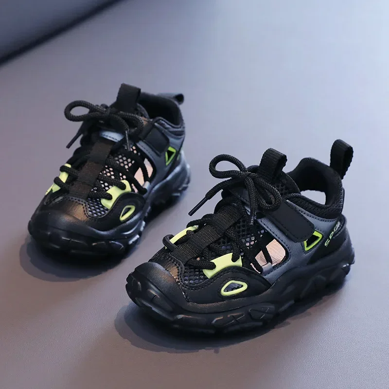 

Children Sports Sandals Mesh Breathable Students Running Shoes Thick Soft Sole 2025 Summer New Fashion Kids Sneakers Non-slip