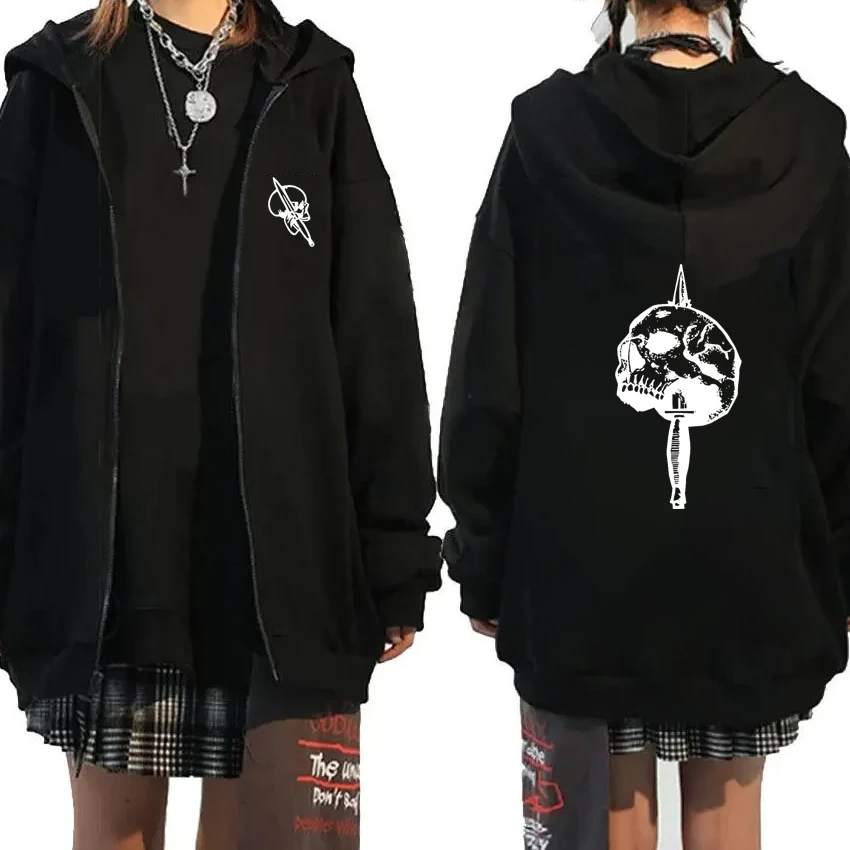

Fashion Funny Harajuku Skeleton Zipper Sweatshirt Men Women Oversize Hip Hop Fleece Hoodie Autumn Winter Long sleeve Coat Unisex