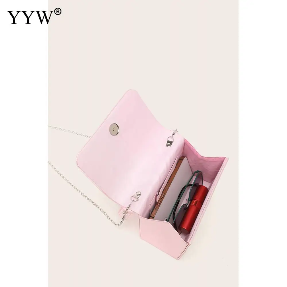 2023 New Pink Mini Handbags for Women Banquet Evening Clutch Bags With Chain Casual Small Party Elegan Mode Bags PU Leather Bgas