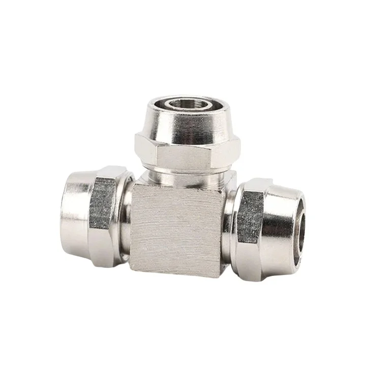 3 buah kit konektor cepat alat kelengkapan pipa tembaga berlapis nikel siku lurus dan tee untuk koneksi yang mudah dan kokoh