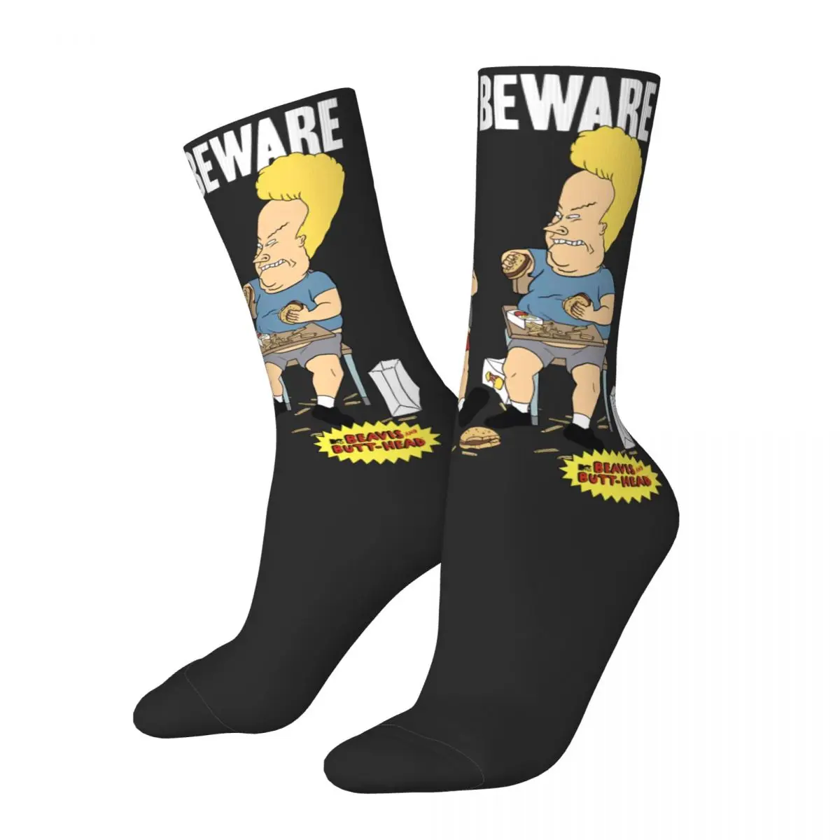 Beavis And Butthead POLYESTER Unisex Hip Hop 3D Print Happy Socks