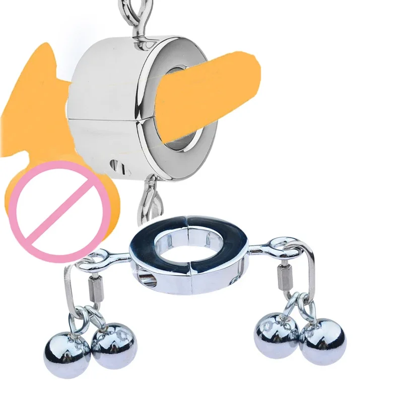 Super Heavy Metal Penis Ring Stainless Steel Ball Exerciser Sperm Lock Delay Ejaculation Male Erection Train Sex Toys for Man 18 - view 2