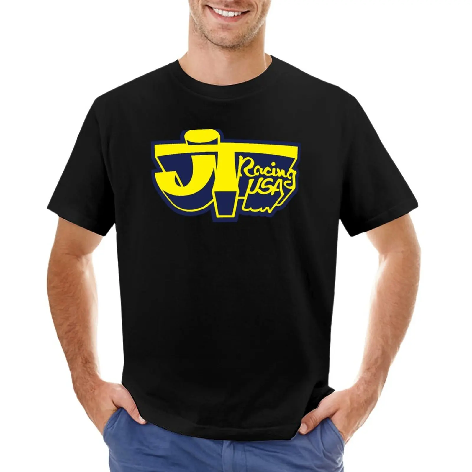 

JT Racing USA YELLOW/BLUE- Old School BMX T-Shirt new edition t shirt oversized t shirt designer t shirt men