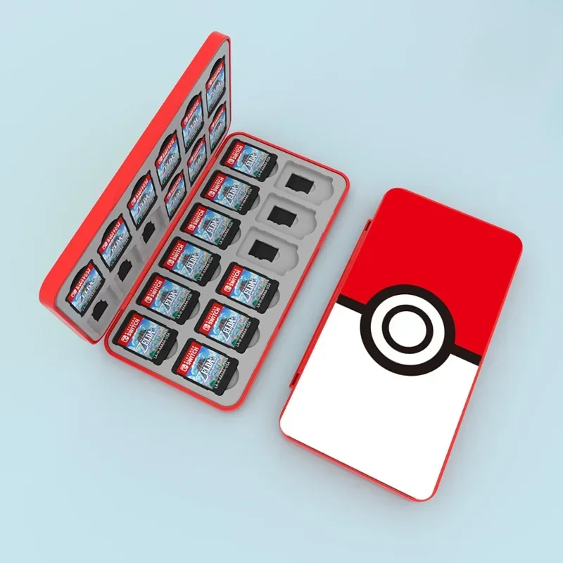 2024 New Pokemon Pikachu Ns Switch Oled Game Card Storage Box Protective 24 in 1 Game Cards Holder Case for Nintendo Switch Lite