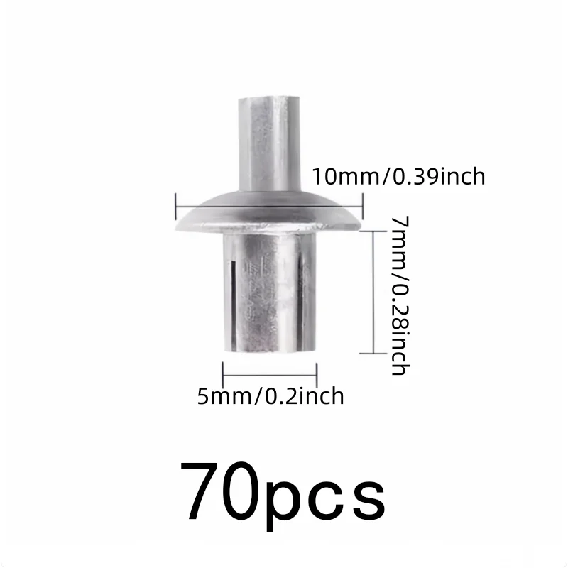 70 pcs 5*7mm Rust Resistant Metal Metal Drive Fasteners, great for Daily DIY Projects, No Special Tools Required