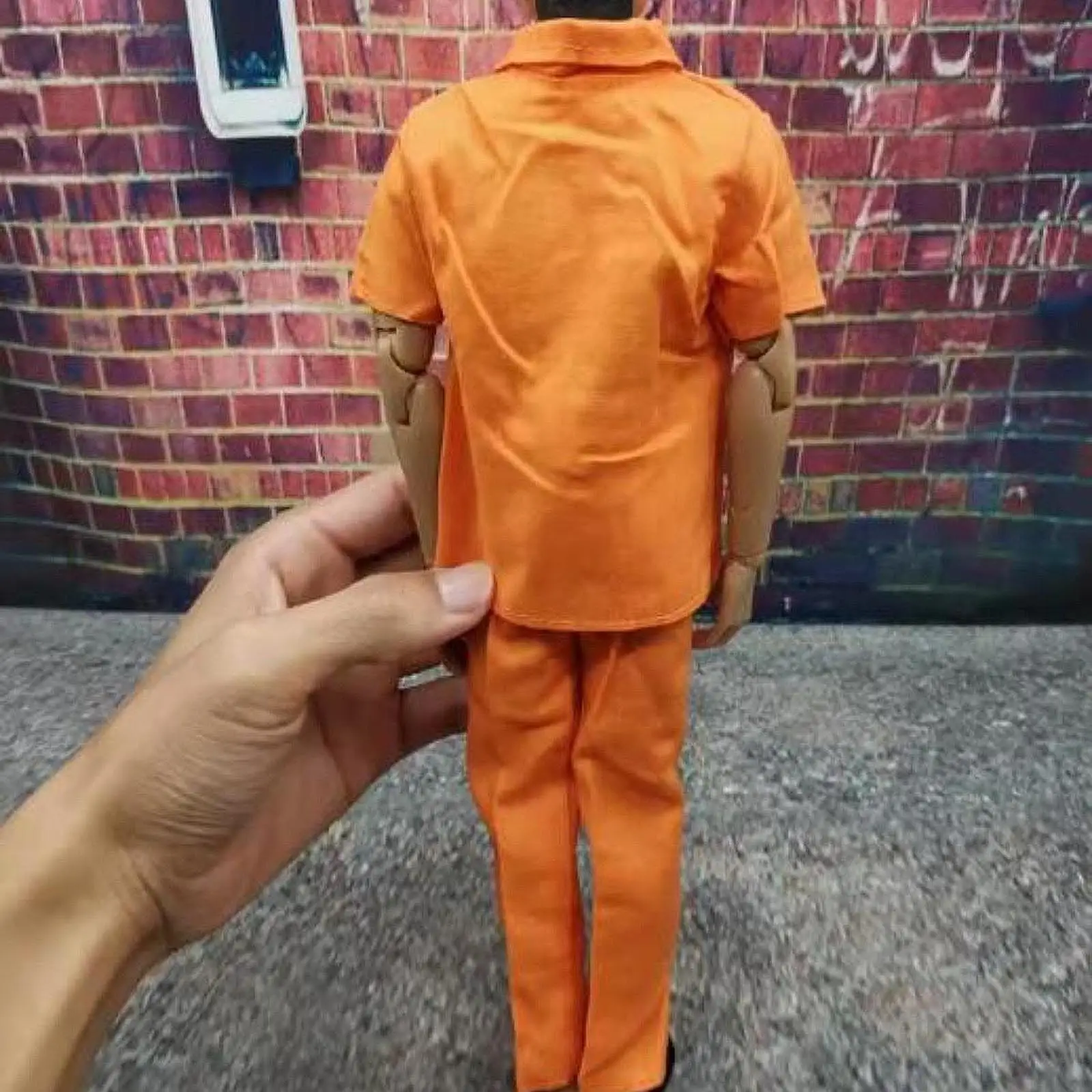 

2Pcs 1/6 Scale Prison Uniform Miniature Clothing for 12" Action Figures Accs