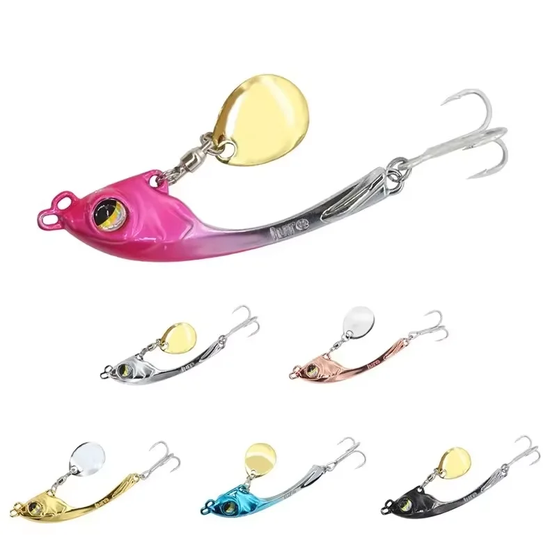Leurre D.lique Spinner VIB avec Queue Longue Coulée, Appât Cuillère pour Bar, Truite, Brochet, Eau Douce et Salée, Leurres de Pêche d'Hiver, 10G