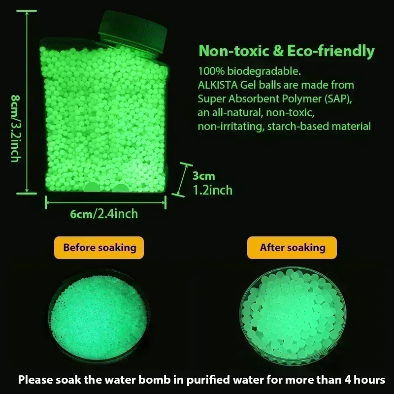 F5000pcs Bola Gel Mutiara Hiasan Rumah yang Bersinar dalam Gelap, Bola Polimer Hidrogel, Lumpur Kristal dalam Pot, Bola Ajaib Jelly Splater
